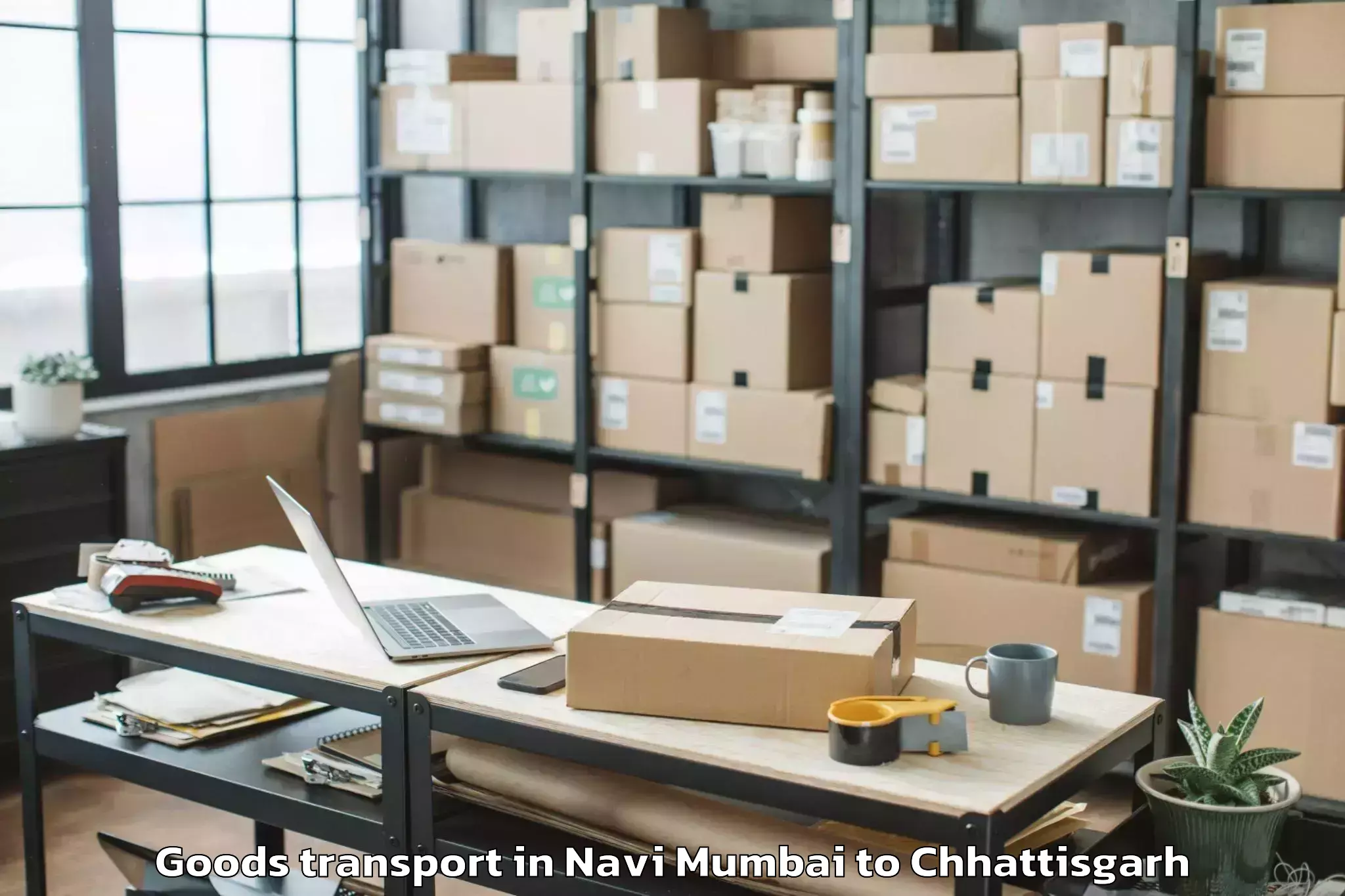 Book Your Navi Mumbai to Abhanpur Goods Transport Today